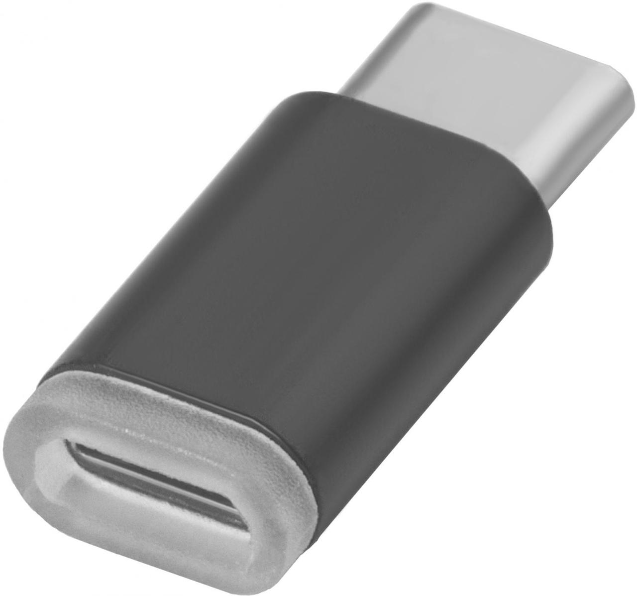 Greenconnect Переходник USB Type C на micro USB 2.0, M/F, Greenconnect, черный, GCR-UC3U2MF-BK - фото 1 - id-p203911947