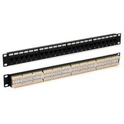 Hyperline PP3-19-24-8P8C-C5E-110D Патч-панель 19", 1U, 24 порта RJ-45, категория 5e, Dual IDC, ROHS, цвет - фото 1 - id-p217333639