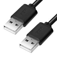 GCR Кабель 0.3m USB 2.0, AM/AM, черный, 28/28 AWG, экран, армированный, морозостойкий Greenconnect