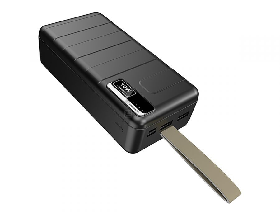 Внешний аккумулятор Qumo PowerAid T6000, 30000 мАч (111 Вт*ч), до 10Вт, 2xUSB, USB Type-C, micro USB, Черный - фото 1 - id-p220888827
