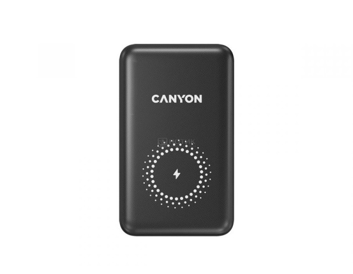 Внешний аккумулятор с функцией беспроводной зарядки Canyon CNS-CPB1001B, 10000 мАч, до 18Вт,USB Type-C, USB,