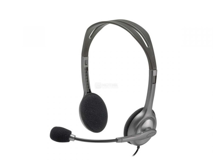 Гарнитура проводная Logitech Headset H110 RTL, 2xMini jack, Серый 981-000472/981-000271 - фото 1 - id-p214261679