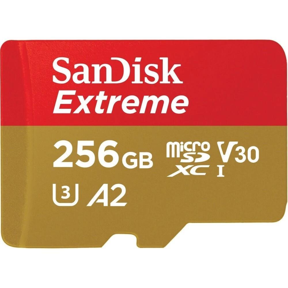 Карта памяти SanDisk Extreme SDSQXAV-256G-GN6MN microSDXC Memory Card 256Gb UHS-I U3 V30 A2 - фото 1 - id-p222543625