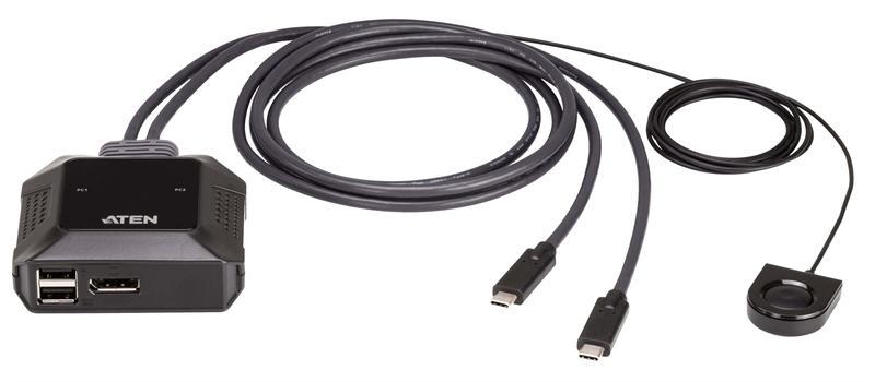 Квм переключатель ATEN 2-Port USB-C 4K DisplayPort Cable KVM Switch - фото 1 - id-p212729347