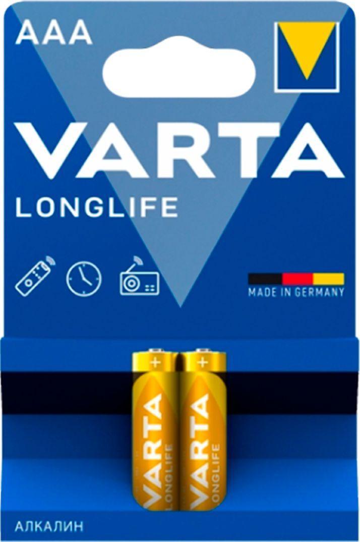 Батарейка Varta LONGLIFE LR03 AAA BL2 Alkaline 1.5V (4103) (2/20/100) - фото 1 - id-p216516744