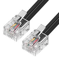 GCR Телефонный шнур удлинитель для аппарата 3.0m GCR-TP6P4C2-3.0m, 6P4C (джек 6p4c - jack 6p4c) черный GCR