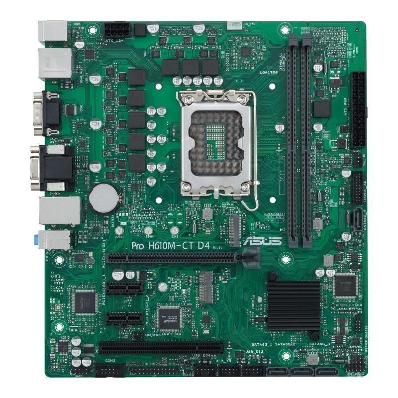 Материнская плата ASUS PRO H610M-C D4-CSM (RTL) LGA1700 H610 PCI-E Dsub+HDMI+DP GbLAN SATA MicroATX 2DDR4 - фото 1 - id-p212725156