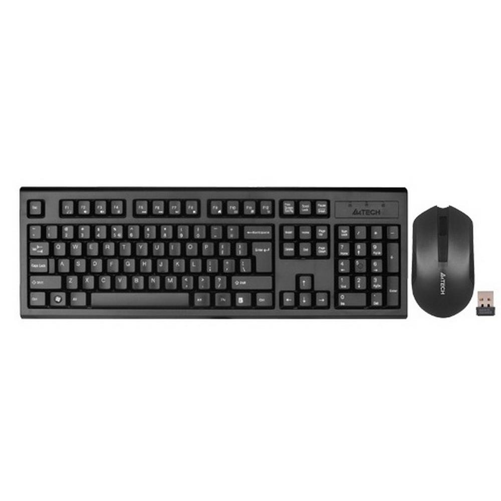 Клавиатура + мышь A4Tech 3000NS клав:черный мышь:черный USB беспроводная Multimedia - фото 1 - id-p218806010