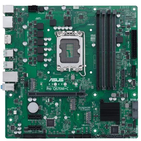 Материнская плата ASUS PRO Q670M-C-CSM, LGA1700, Q670, 4*DDR5, 2*DP+HDMI, SATA 6.0, M.2, RAID, USB 3.2*4, USB - фото 1 - id-p212733673