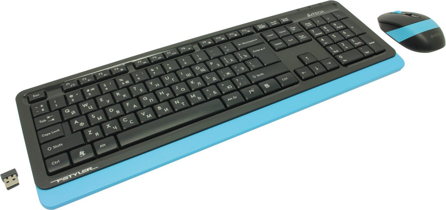 Клавиатура + мышь A4Tech Fstyler FG1010 клав:черный/синий мышь:черный/синий USB беспроводная Multimedia - фото 1 - id-p212706303