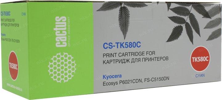 Картридж лазерный Cactus CS-TK580C TK-580C голубой (2800стр.) для Kyocera FS-C5150DN/P6021 Ecosys - фото 1 - id-p214267769