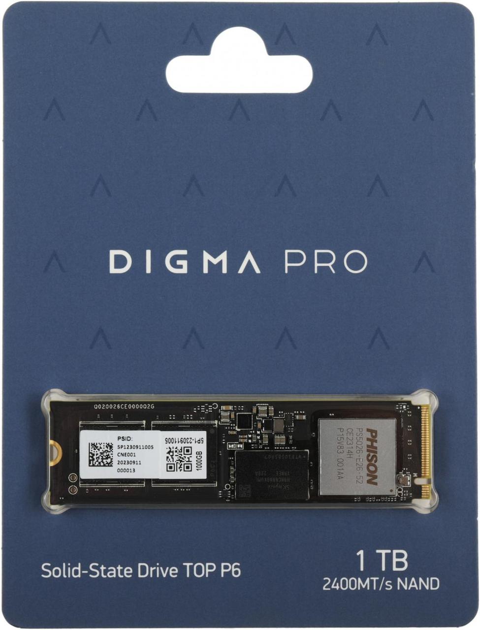 Накопитель SSD Digma PCIe 5.0 x4 1TB DGPST5001TP6T4 Pro Top P6 M.2 2280 - фото 1 - id-p218810977
