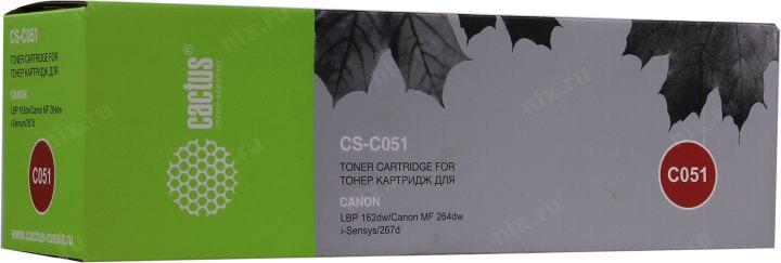 Картридж Cactus CS-C051 Black для Canon LBP 162dw/MF 264dw/267d - фото 1 - id-p203914689