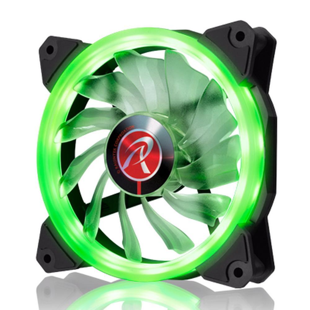 Вентилятор в корпус Raijintek IRIS 12 GREEN 0R400042(Singel LED fan, 1pcs/pack), 12025 LED PWM fan, O-type LED - фото 1 - id-p220870460