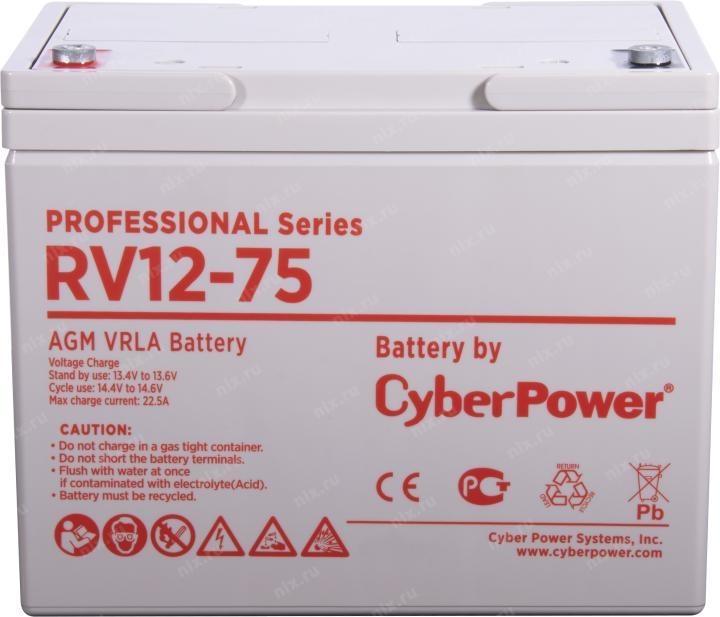 Аккумуляторная батарея PS CyberPower RV 12-75 / 12 В 75 Ач Cyberpower - фото 1 - id-p203907240