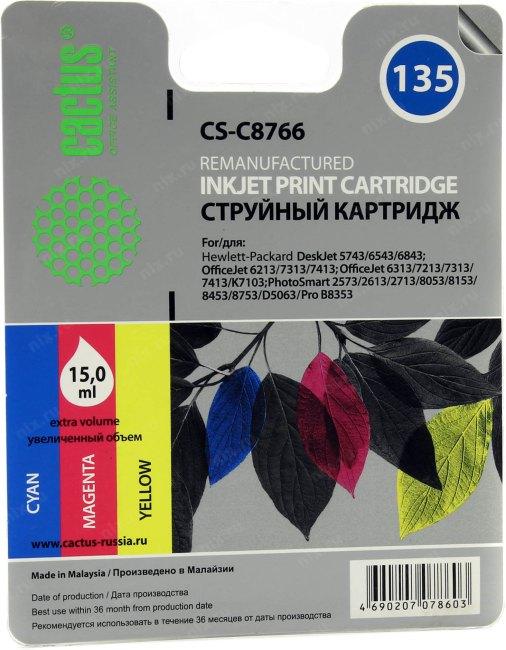 Картридж Cactus CS-C8766 (№135) Color для HP D5743/6543/6843(восстановлен из б/у) - фото 1 - id-p212698283