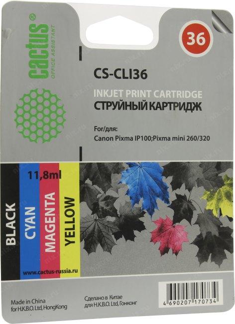CACTUS CLI-36 Картридж струйный CS-CLI36 многоцветный для Canon Pixma 260 (11.8мл) - фото 1 - id-p203906800