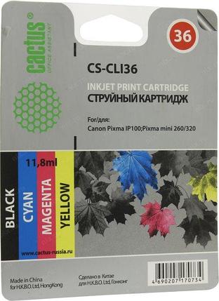 CACTUS CLI-36 Картридж струйный CS-CLI36 многоцветный для Canon Pixma 260 (11.8мл), фото 2