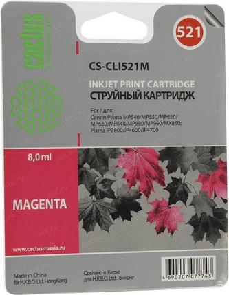 Cactus CLI-521M Картридж для Canon MP540/620/630/980/PIXMA iP4700, пурпурный, фото 2