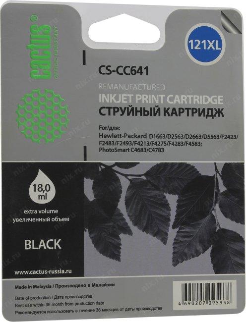 Картридж Cactus CS-CC641 (№121XL) Black для HP D1663/2563/2663/5563/F2423(восстановлен из б/у) - фото 1 - id-p212698357