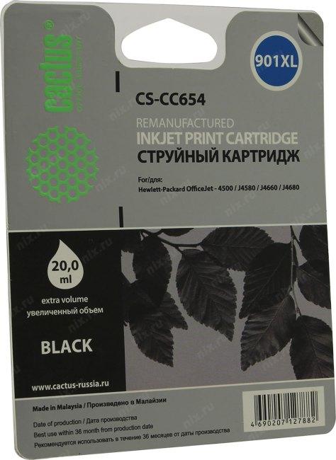 Картридж Cactus CS-CC654 (№901XL) Black для HP OfficeJet 4500/J4580/J4660/J4680(восстановлен из б/у) - фото 1 - id-p212726573