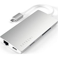 USB-концентратор Satechi Aluminum Multi-Port Adapter V2. Интерфейс USB-C. 3 порта USB 3.0, 1 порт 4K HDMI, 1