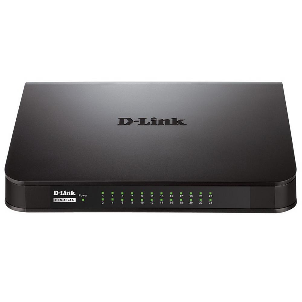 D-Link DES-1024A/E1B Неуправляемый коммутатор с 24 портами 10/100Base-TX и функцией энергосбережения - фото 1 - id-p212712407