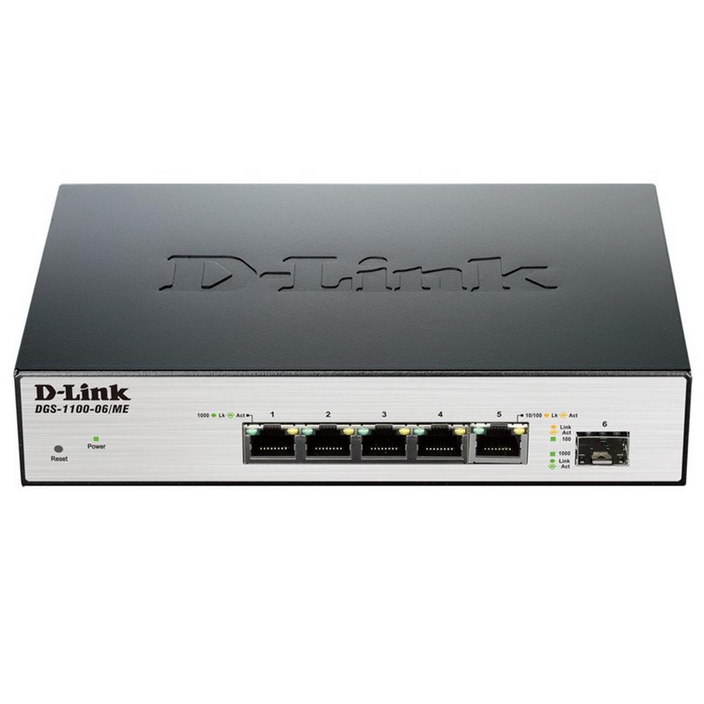 D-Link DGS-1100-06/ME/A1B Настраиваемый коммутатор 2 уровня с 5 портами 10/100/1000Base-T и 1 портом - фото 1 - id-p212731544