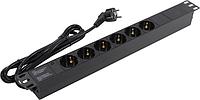 Exegate ServerPro PDU-19H602 Al-6S-EU2 EX280827RUS Блок силовых розеток 19" чёрный 1U 6 евророзеток