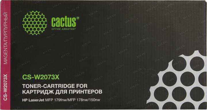 Картридж лазерный Cactus CS-W2073X пурпурный (1300стр.) для HP Color Laser 150a/150nw/178nw MFP/179f - фото 1 - id-p203913126