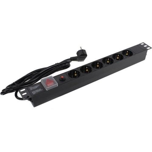 Exegate ServerPro PDU-19H606 Al-6S-EU2-SW-O EX280831RUS Блок силовых розеток 19" чёрный 1U 6 евророзеток - фото 1 - id-p211091650