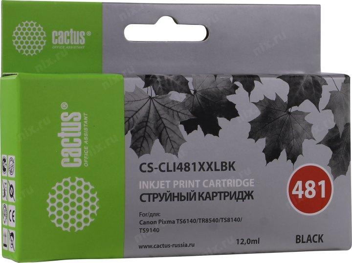 Картридж Cactus CS-CLI481XXLBK Black для Canon Pixma TS6140/TS8140/TS9140/TR8540 - фото 1 - id-p203915214