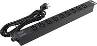 Exegate ServerPro PDU-19H908 Al-9C13-EU EX280857RUS Блок силовых розеток 19" чёрный 1U 9 розеток IEC-320-C13