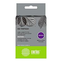 Cactus CS-TZEFX231 лента для печати этикеток (ширина 12мм 8м Black on White) для Brother