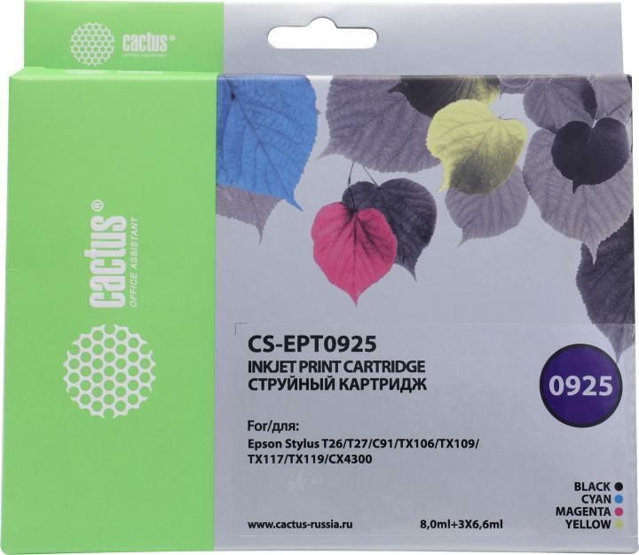 Cactus EPT0925 Картриджи для Stylus C91/CX4300/TX106/TX117, черный/голубой/пурпурный/желтый - фото 1 - id-p212714742