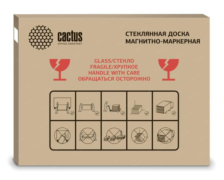 Демонстрационная доска Cactus CS-GBD-90x120-BK стекло стеклянная 90x120см черный - фото 1 - id-p212718270
