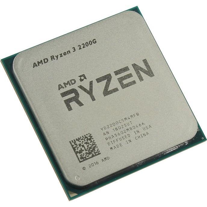 Процессор CPU AMD Ryzen 3 2200G, 4/4, 3.5-3.7GHZ, 384KB/2MB/4MB, AM4, 65W, Radeon Vega 8, YD2200C5M4MFB OEM - фото 1 - id-p216919637