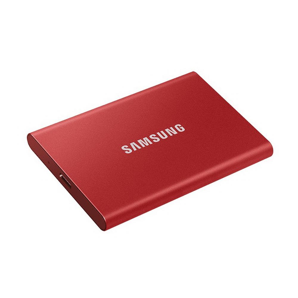 Тведотельный накопитель SSD Samsung T7 External 1Tb (1024GB) RED TOUCH USB 3.2 (MU-PC1T0R/WW) - фото 1 - id-p203909359