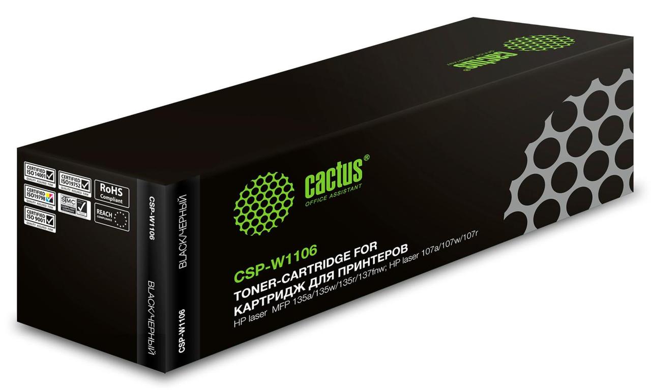 Картридж лазерный Cactus CSP-W1106 черный (1000стр.) для HP Laser 107a/107r/107w/135a MFP/135r MFP/135w - фото 1 - id-p214269450