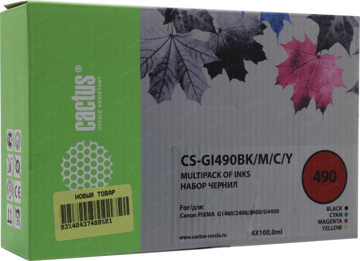 Чернила Cactus CS-GI490BK Black для Canon Pixma G1400/G2400/G3400 (100мл) - фото 1 - id-p212711232