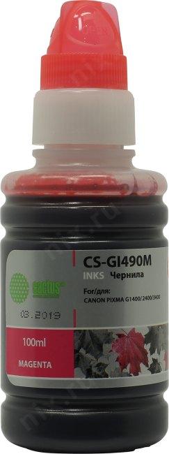 Чернила Cactus CS-GI490M Magenta для Canon Pixma G1400/G2400/G3400 (100мл) - фото 1 - id-p203909892