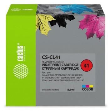 Картридж струйный Cactus CS-CL41 голубой/пурпурный/желтый (18мл) для Canon Pixma - фото 1 - id-p214261152