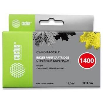 CACTUS PGI-1400XL Y Картридж струйный для Canon MB2050/MB2350/MB2040/MB2340, желтый (12мл) - фото 1 - id-p212710190