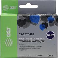 Картридж Cactus CS-EPT0482 голубой для Epson Stylus Photo R200/R220/R300/R320/R340/RX500/RX600/RX620