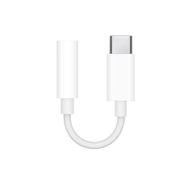 Переходник Apple MU7E2ZM/A mini-Jack 3.5 (f) USB Type-C (m) белый - фото 1 - id-p206779733