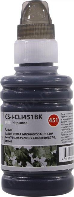 Чернила Cactus CS-I-CLI451BK Black для Canon Pixma MG5440/5540/6340/7140/iP7240/6840/8740 (100мл) - фото 1 - id-p203914213