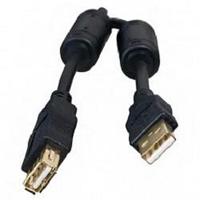 5bites UC5011-030A Проф. Кабель USB2.0, AM/AF, зол.разъемы, ферр.кольца, 3м., черный