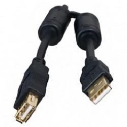 5bites UC5011-030A Проф. Кабель USB2.0, AM/AF, зол.разъемы, ферр.кольца, 3м., черный - фото 1 - id-p203912547