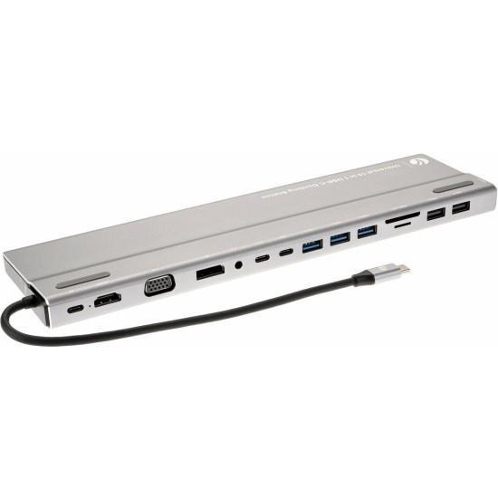 Адаптер TypeC -- 3*USB3.0+2*USB2.0+VGA+RJ45+SD+TF+AUD+HDMI+DP+2*USB3.1 Data+PD CU4703 VCOM - фото 1 - id-p214276199