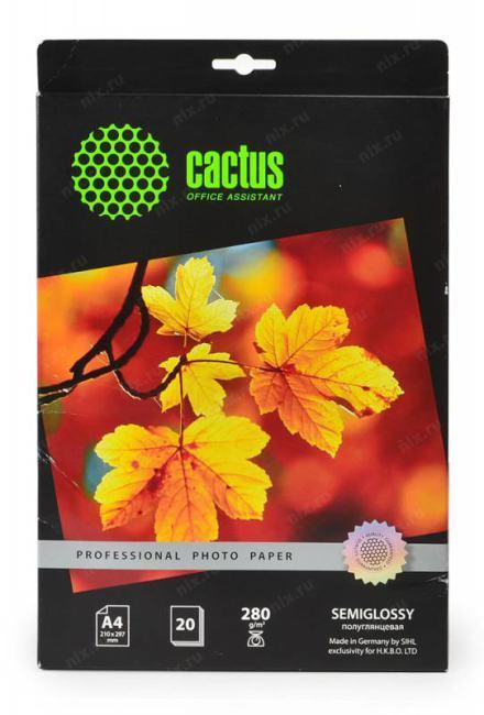 Фотобумага Cactus Prof CS-SGA428020 A4/280г/м2/20л./белый полуглянцевое для струйной печати - фото 1 - id-p212727274